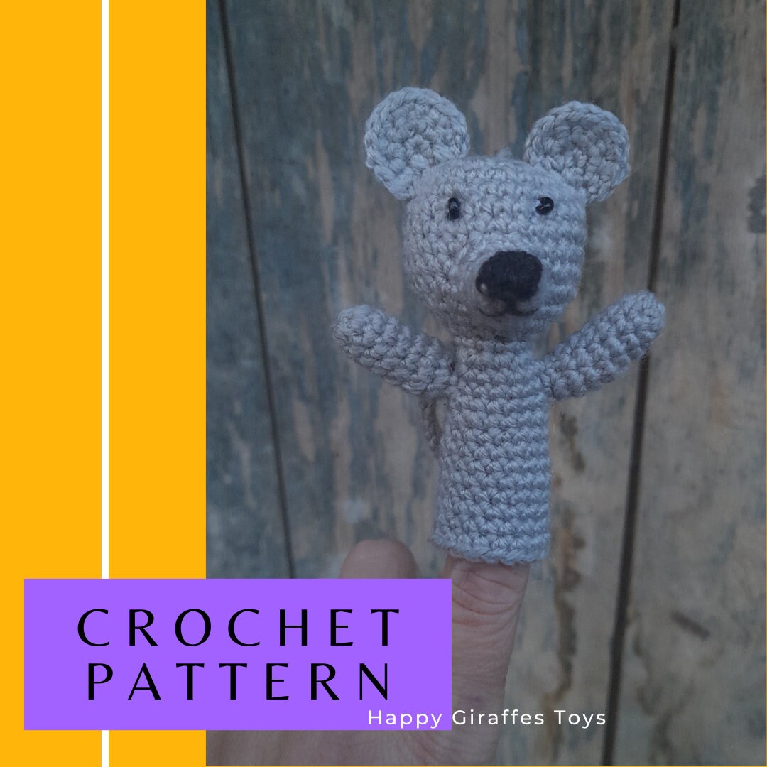 Mouse Finger Puppet Crochet Pattern. Amigurumi Toy Crochet Etsy