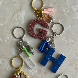 Custom Keychain, Initial Keychain, Resin Keychain, Letter Keychain, Customizable Keychain