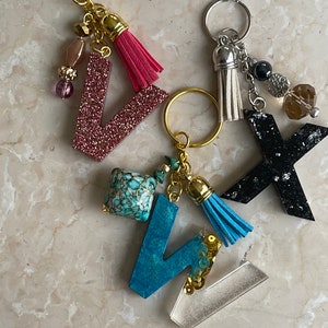 Custom Keychain, Initial Keychain, Resin Keychain, Letter Keychain, Customizable Keychain