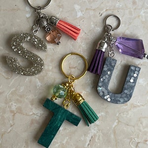 Custom Keychain, Initial Keychain, Resin Keychain, Letter Keychain, Customizable Keychain
