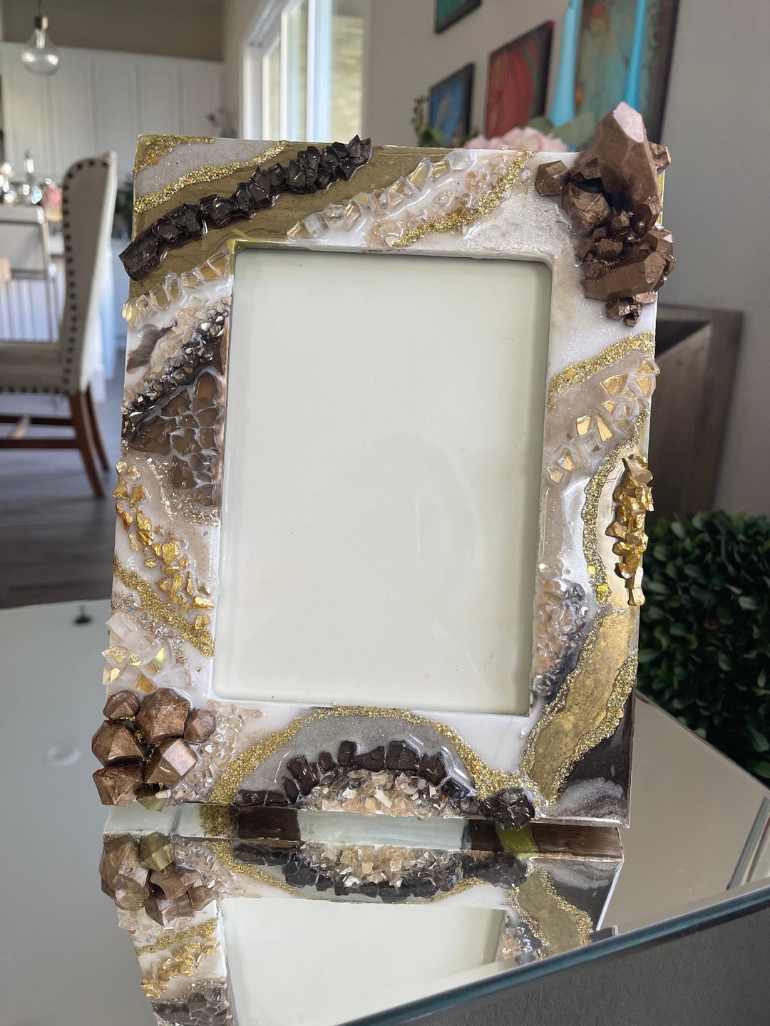 Geode Style Picture Frame Artwork, Unique Piece of Resin Art - Etsy