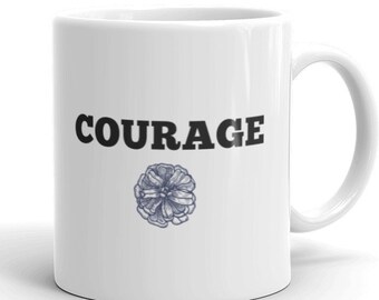 Tasse de courage, tasse de cadeau inspirante, cadeau de bureau, cadeau d’enseignant, tasse à café de courage