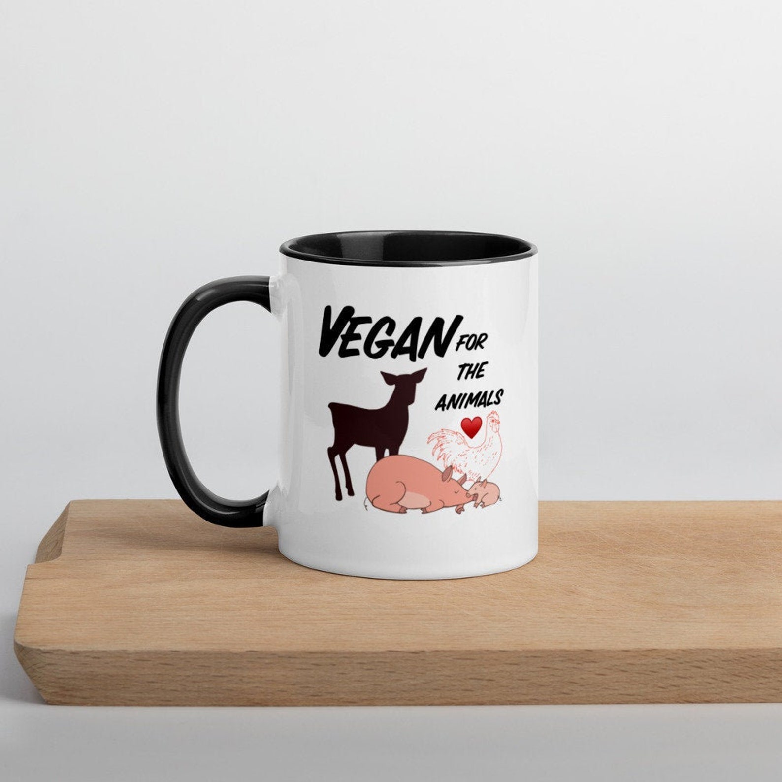 Vegan for the Animals Mug, Vegan Mug, Vegan Cow Mug, Veganism Mug, Cute