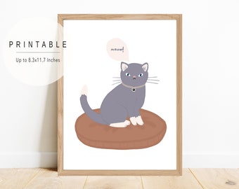 Siamese Cat Drawing Etsy
