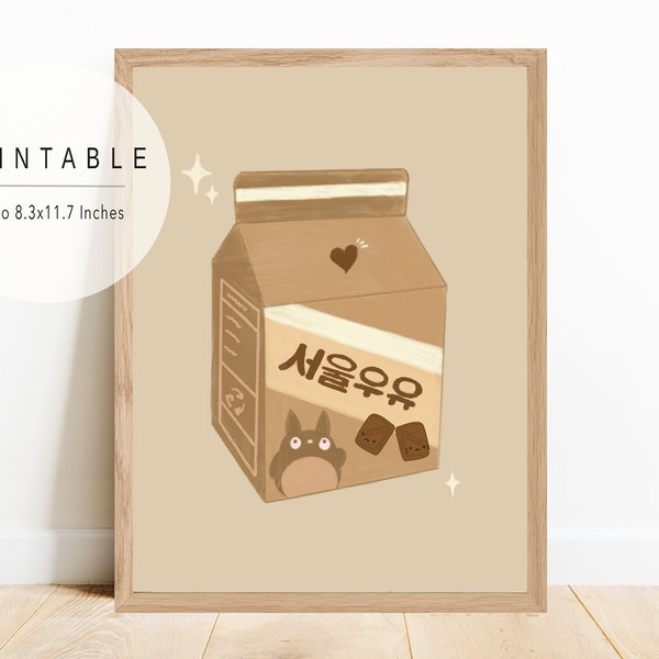 Chocolate Milk with Totoro Art Print