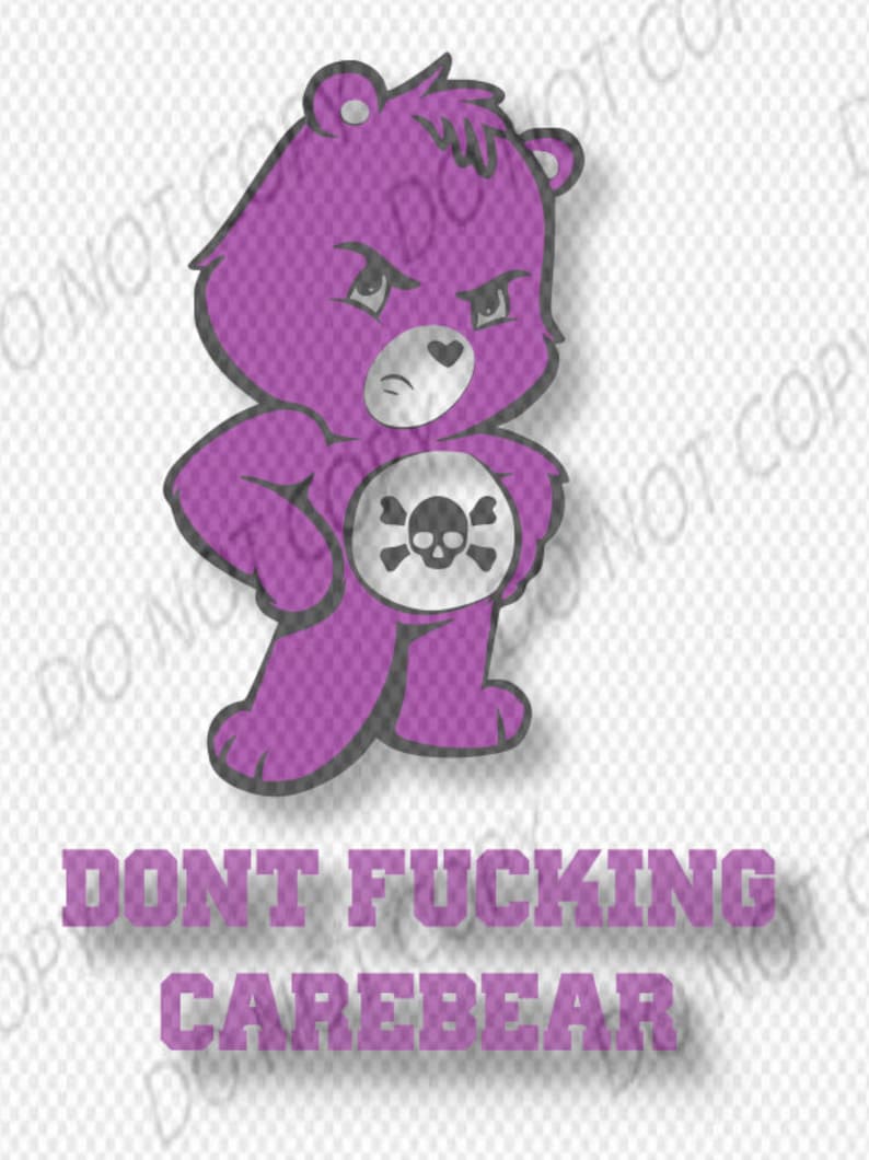 UPDATED Don’t fucking Care Bear SVG and PNG, updated listing image 2