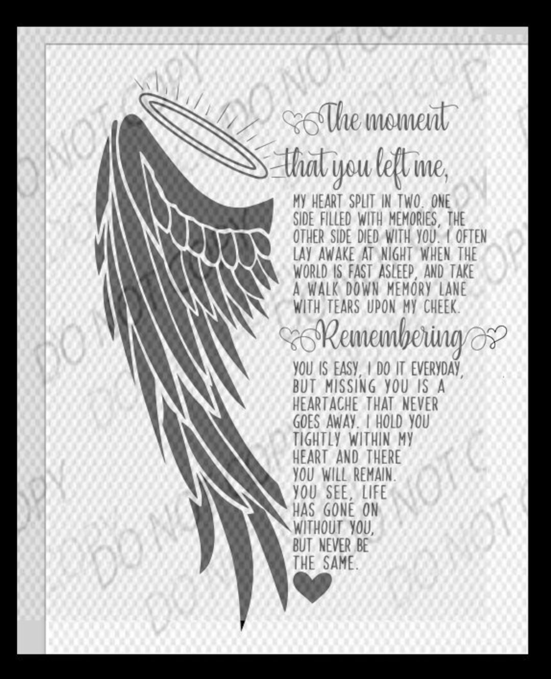 Memorial Svg, Memorial Poem Svg, Rest In Peace Svg - Etsy