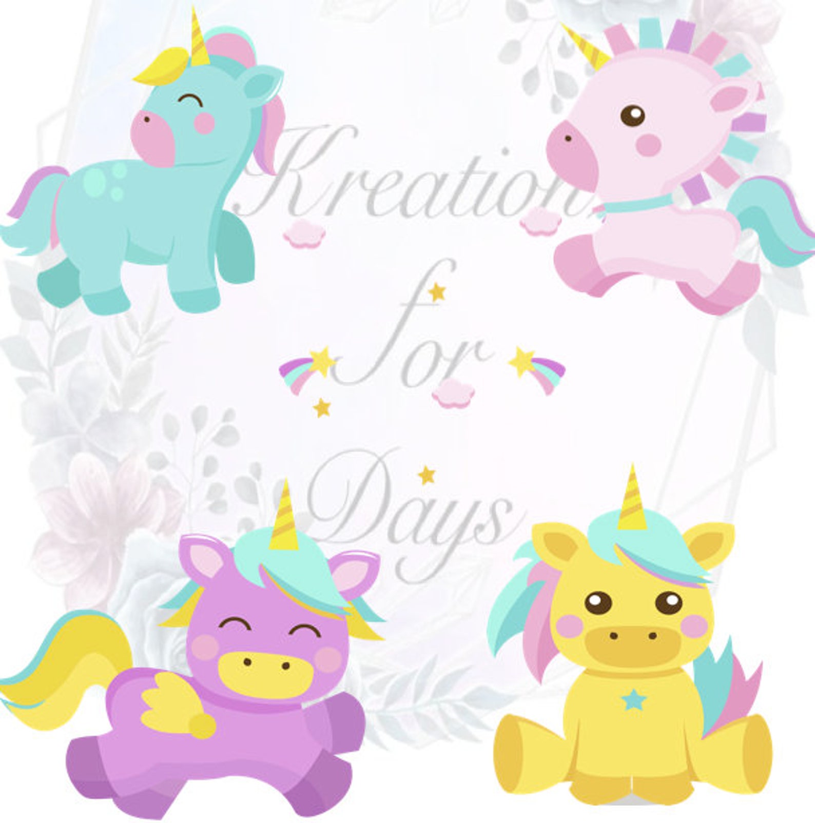 Baby Unicorn SVG Bundle | Etsy