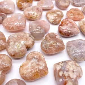 Blumen Achat Herz | Kirschblüten Achat Herz