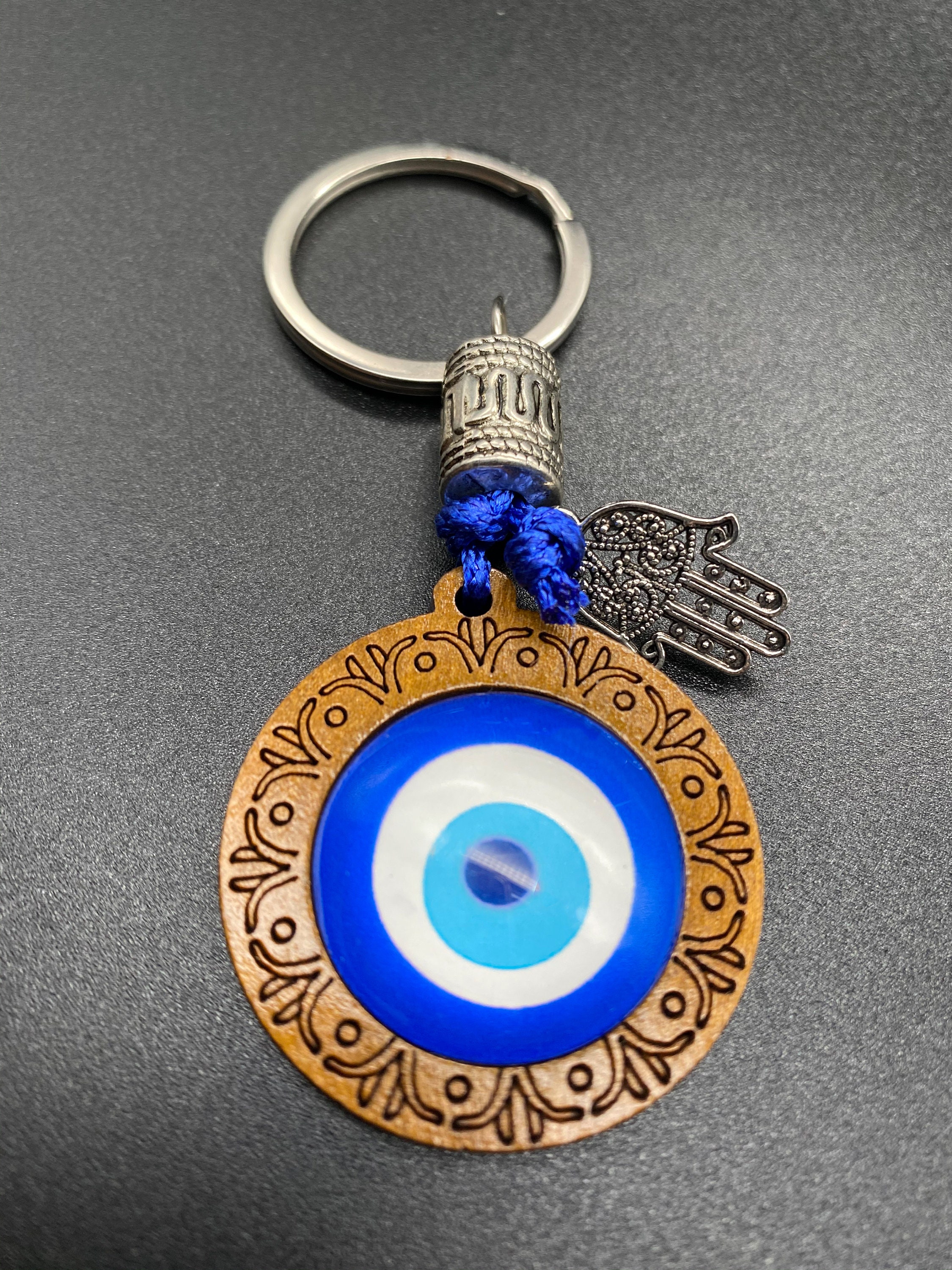 Evil Eye Keychain Hamsa Hand Keychain Protection Keychain Etsy