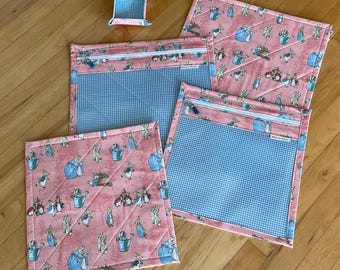 Tale of Peter Rabbit Project Bag – Quilted Cotton, Free ORT Bowl