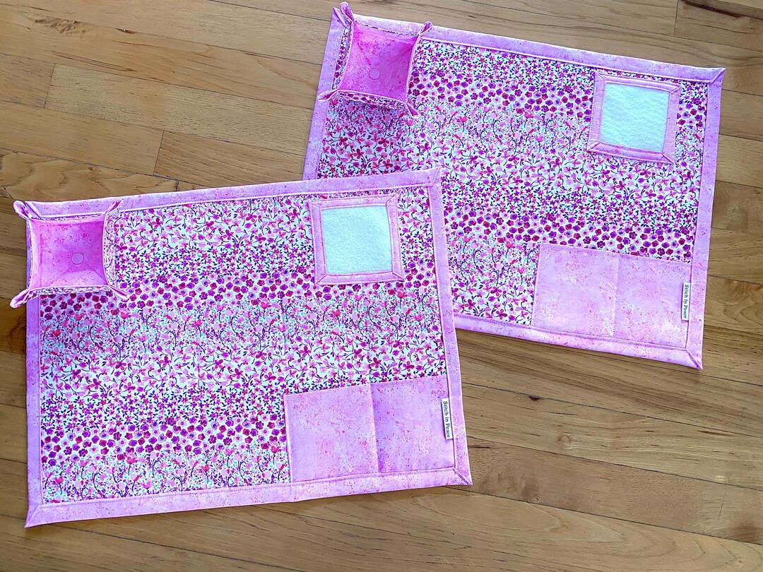 Stitching Retreat Mat: Sweet Pink Flowers-cotton Project Mat - Etsy
