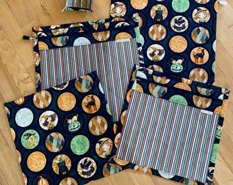Halloween Whimsey- Project Bag with Free ORT Bowl: Cross Stitch, Quilting