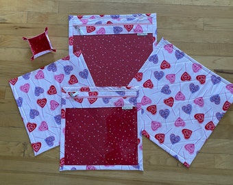 Valentines Candy Heart Project Bag: Quilting, Sewing, Crafting + Free ORT Bowl