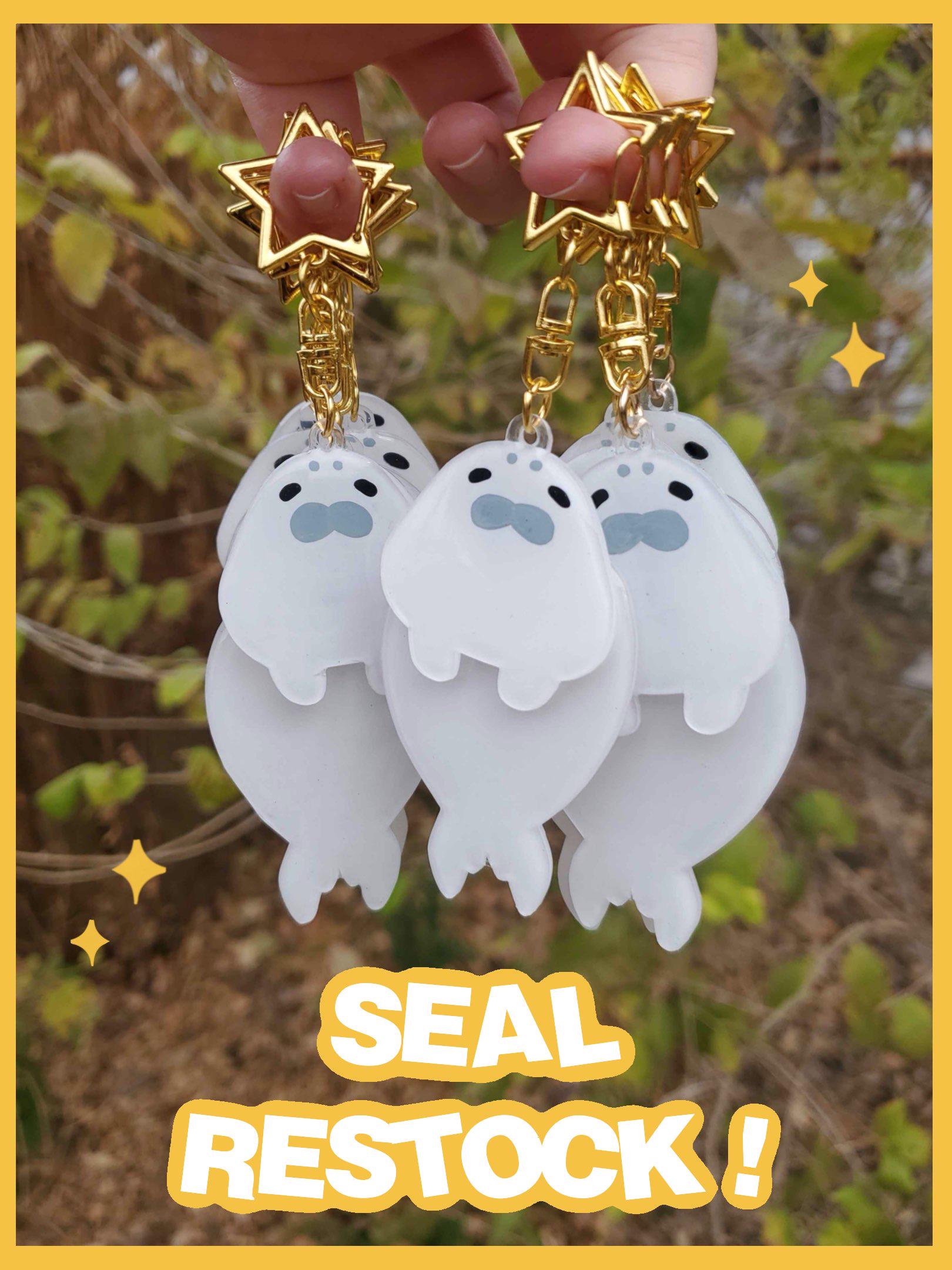 White Seal Dangle Keychain | Hand-made Shrinky Dink Keychains - Etsy