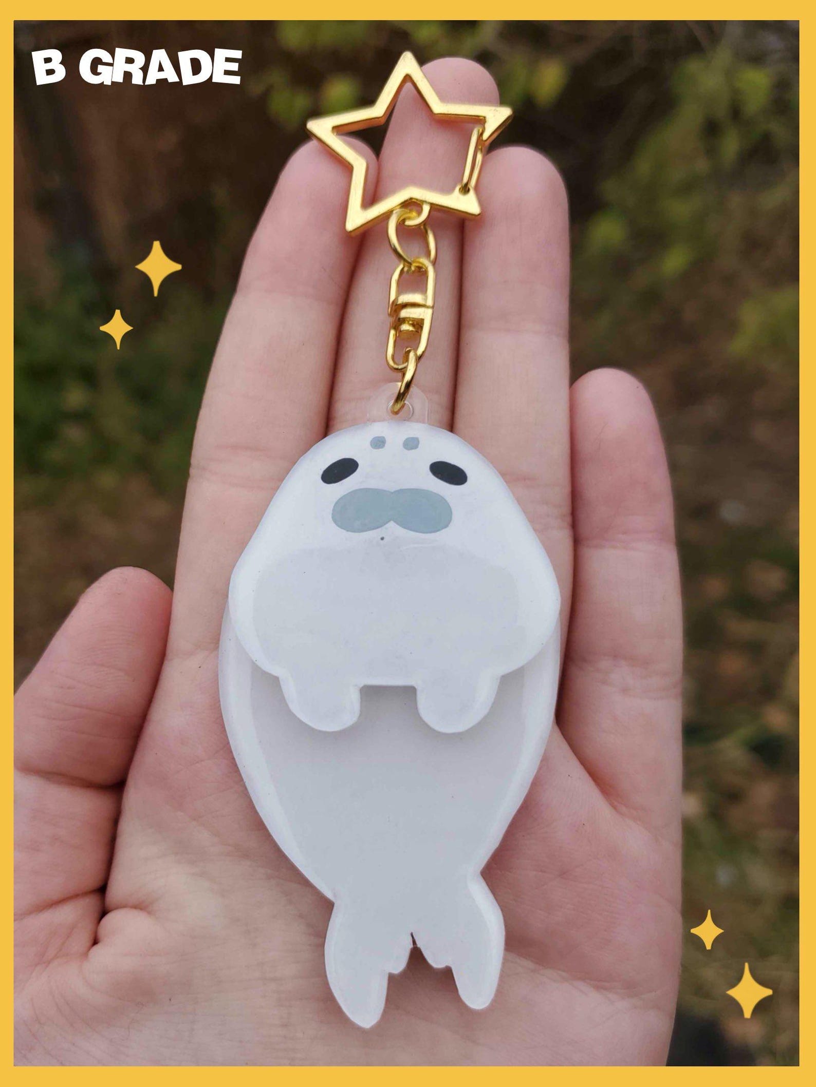 White Seal Dangle Keychain | Hand-made Shrinky Dink Keychains - Etsy