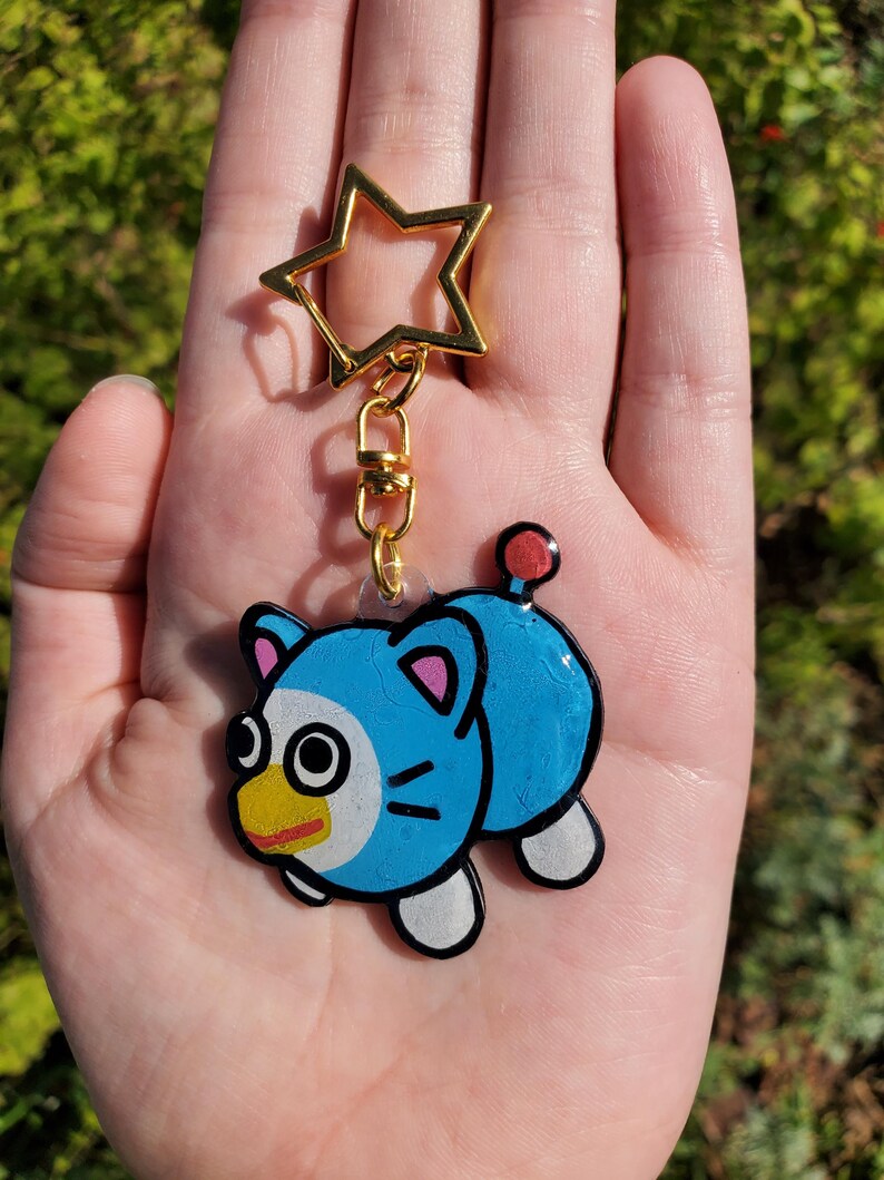Joyful Large Blue Alien Keychain | Hand-made Shrinky Dink Keychains - Etsy