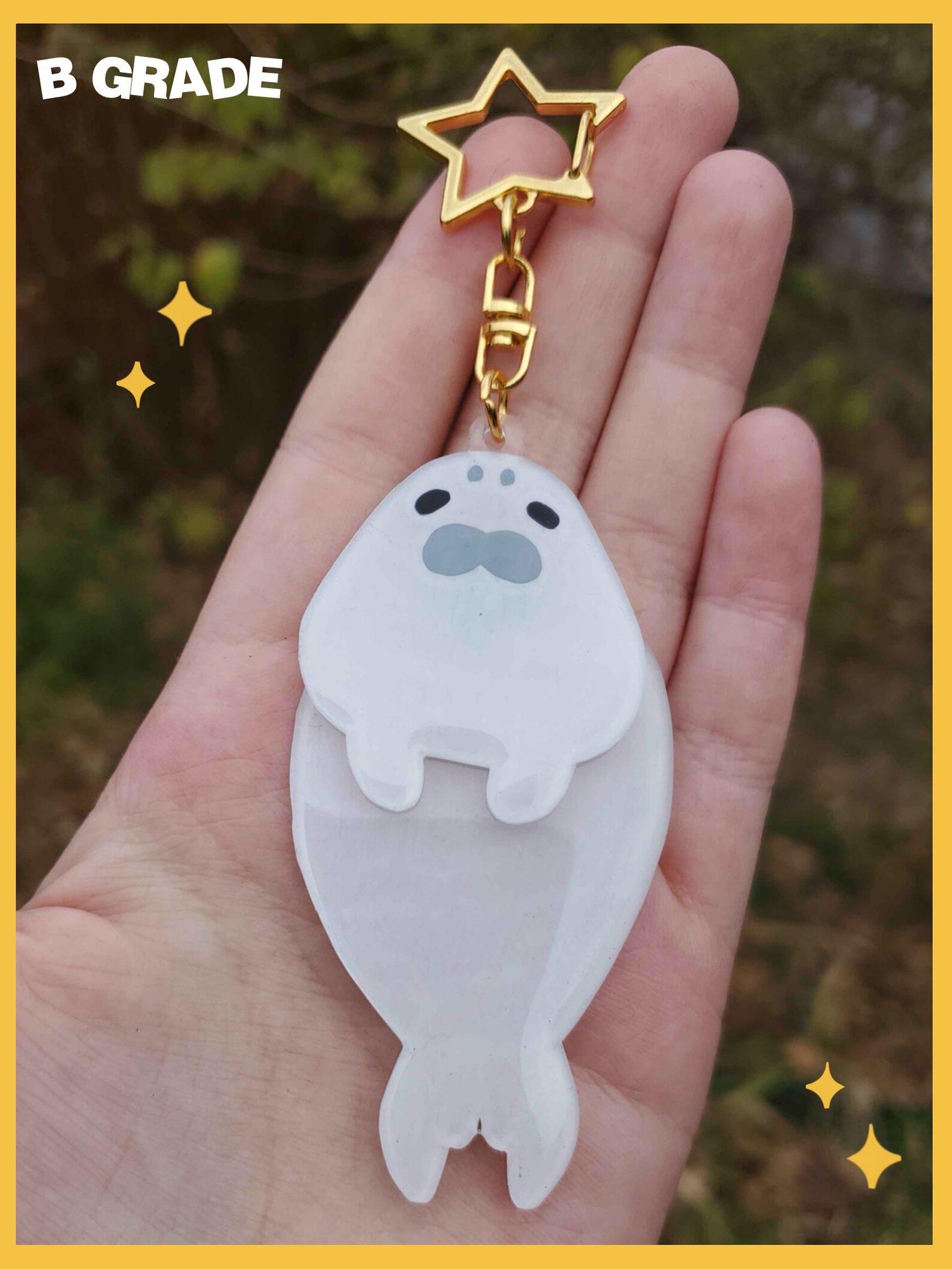 White Seal Dangle Keychain | Hand-made Shrinky Dink Keychains - Etsy