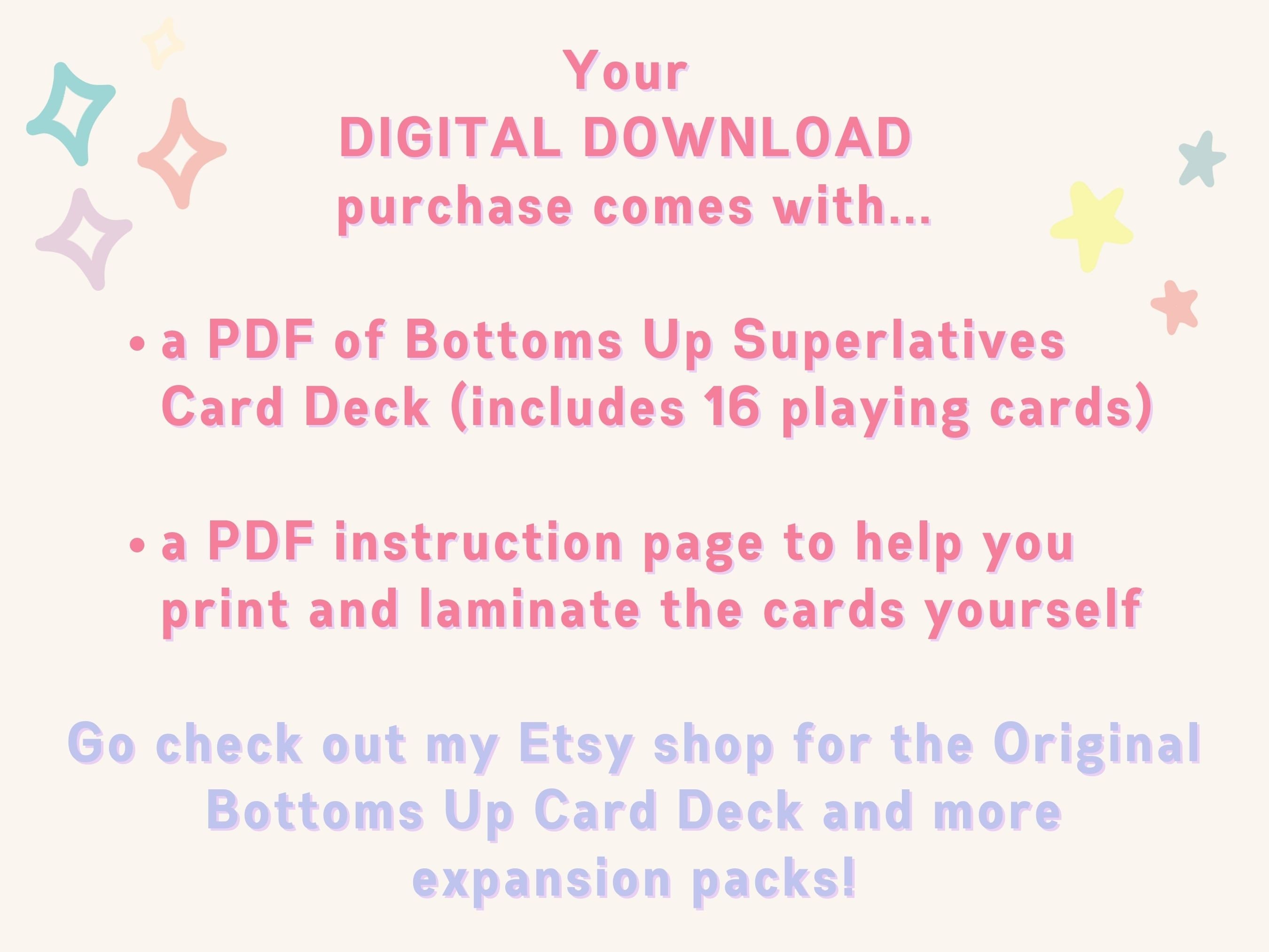 Drinking Card Game Digital Download Bottoms up College/girls  Night/bachelorette Party/21st Birthday/party Game 