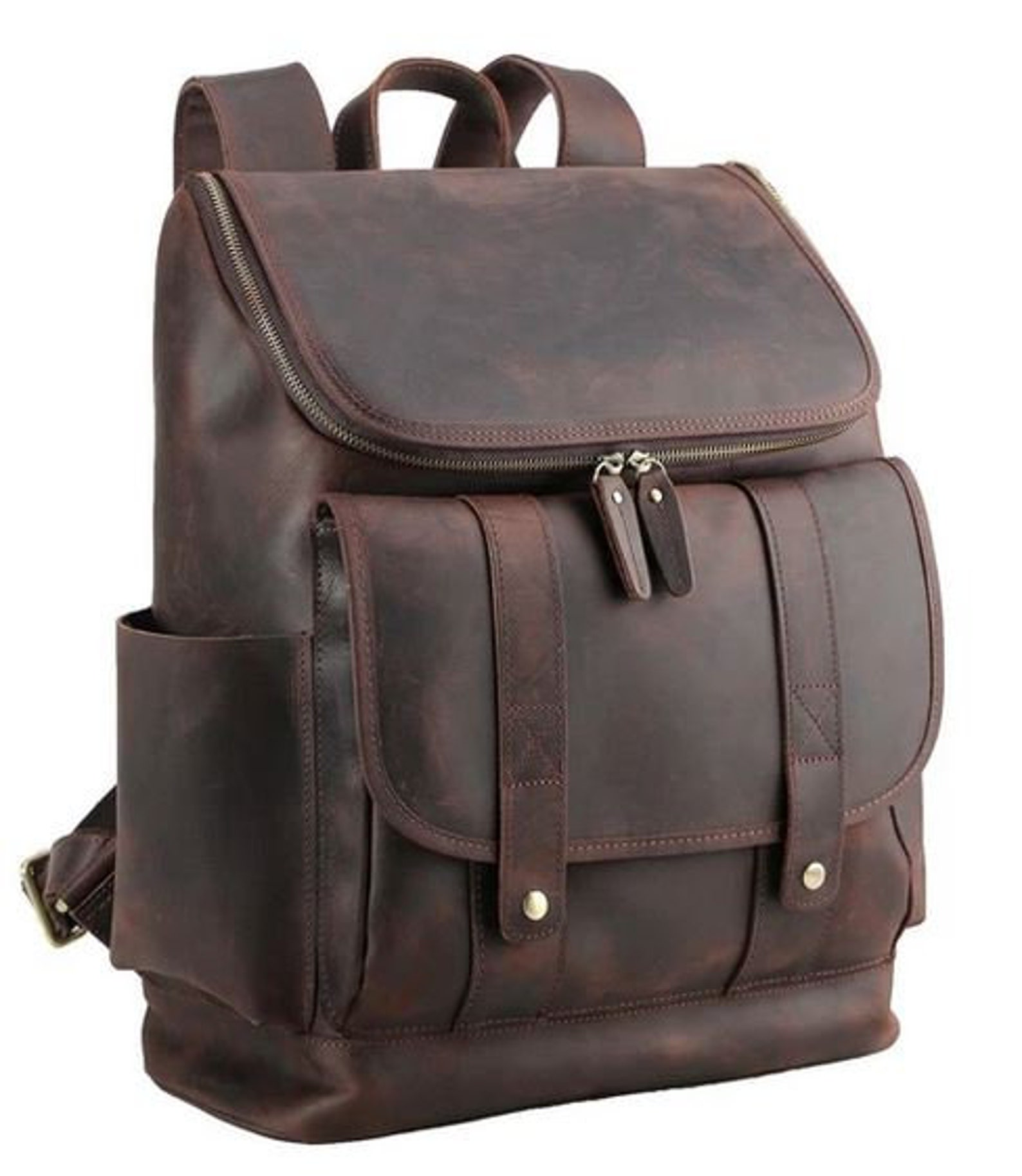 Leder Laptop Rucksack Die Reisetasche Etsy