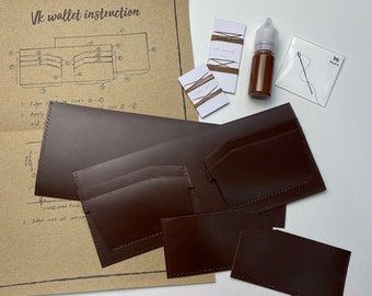 Handmade DIY Wallet kit / The best gift for dad / Personalized gift / Do it yourself / Men wallet / Online tutorial