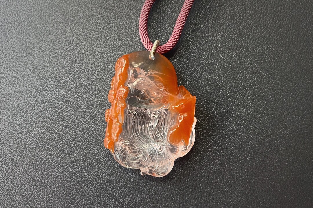 Natural Red Rabbit Hair Rutilated Quartz Carved Nine Tailed Fox and ...