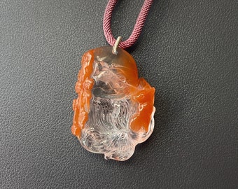 九尾狐彫刻のルチルクォーツ