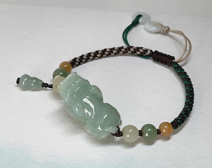 Bracelet Jadéite Naturelle Grade A - Perles Lavande Et Vert, 20 Cm (8 Pouces)