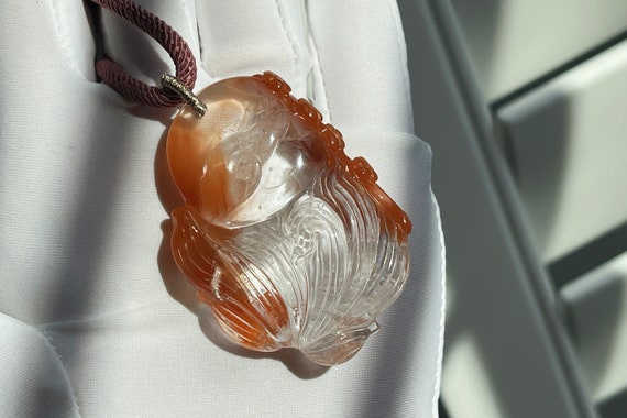 ルチルクォーツ彫物（九尾）