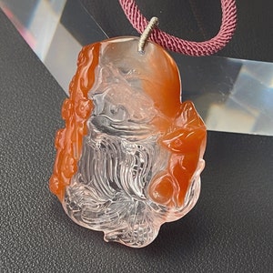 Natural Red Rabbit Hair Rutilated Quartz Carved Nine Tailed Fox and ...