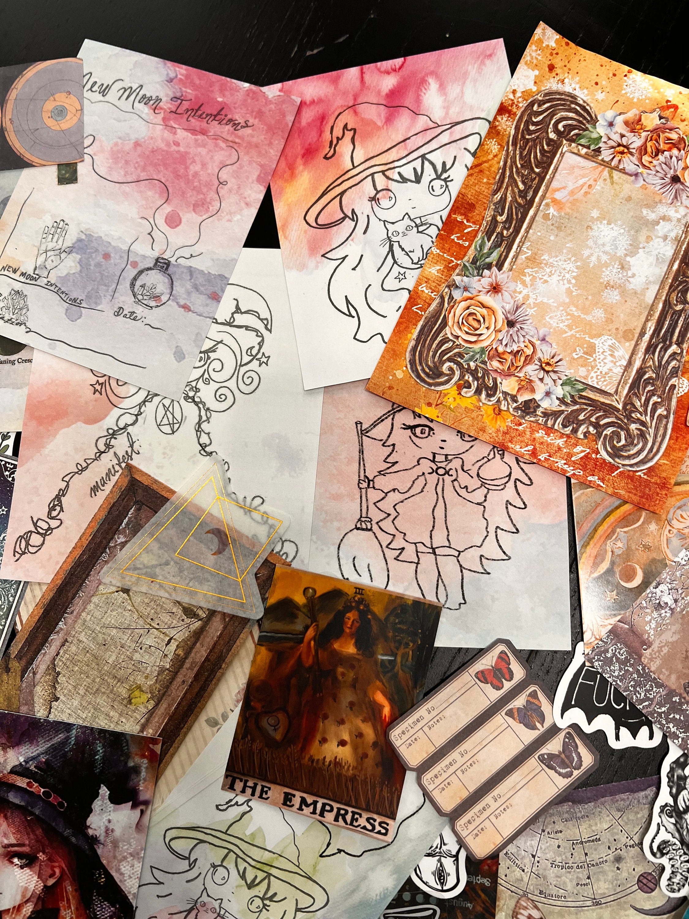 Witchcraft Vintage Junk Journal Pages Ephemera: Grimoire & Witch Spell ...