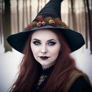 Yule printable art print, witch  Christmas  digital print