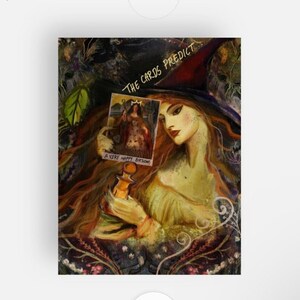 Carte postale de carte de tarot de sorcière d'anniversaire