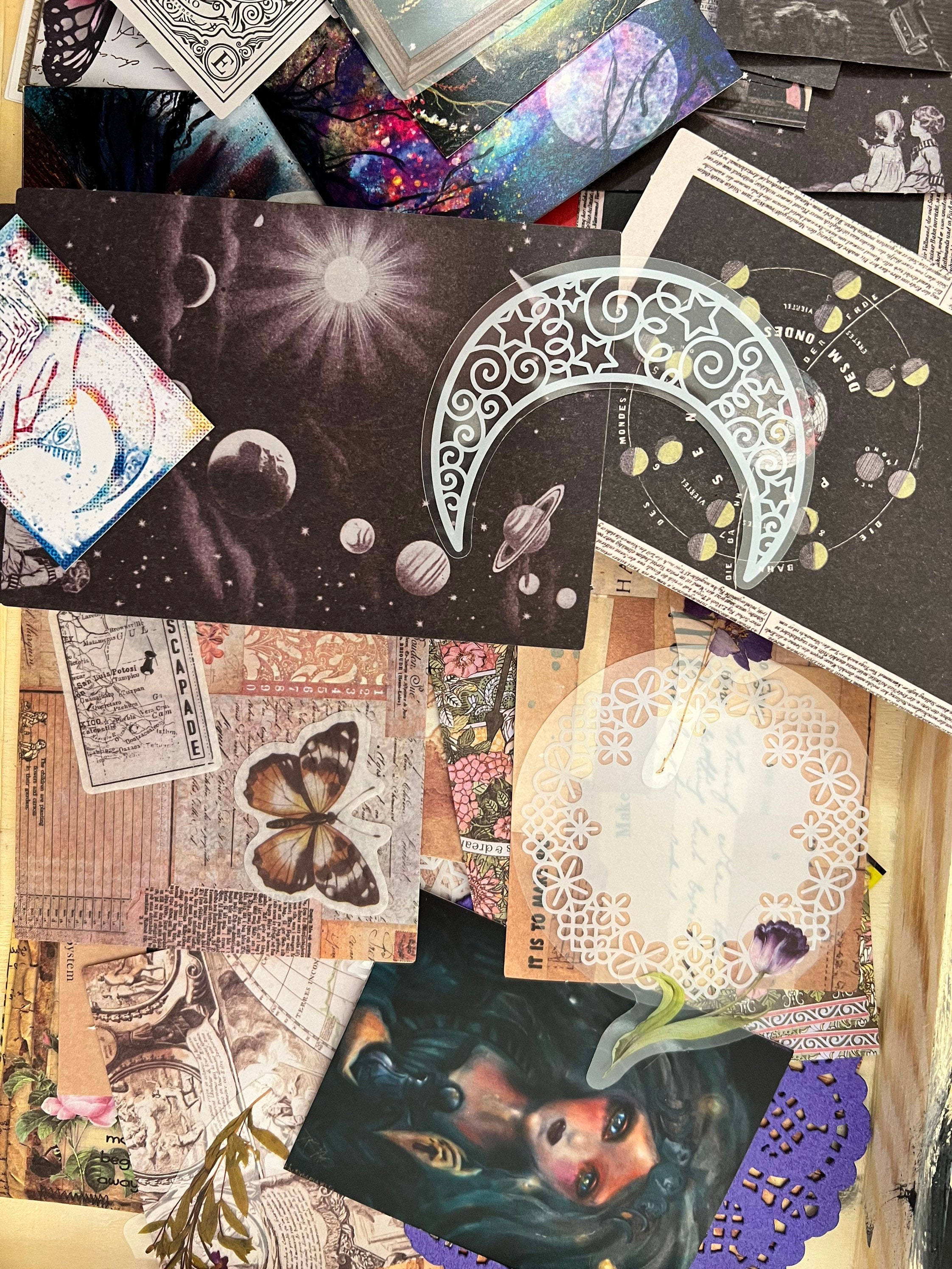 PAPER BUNDLE for witchy junk journal - witch junk journal supplies - Witch scrapbook supplies - witch ephemera - journaling supplies - 2024