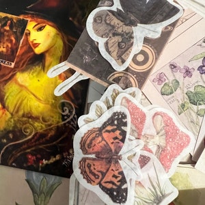 Vintage JOURNAL SUPPLIES - witch  journal supplies -  witch scrapbook supplies - whimsical ephemera -  floral journaling supplies - bos