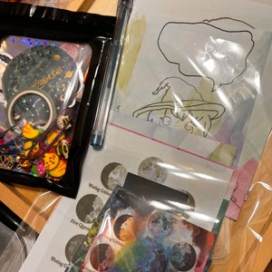 Huge cute kawaii Witch Junk Journal Kit Gothic Ephemera Pack Victorian Collage Celestial Scrapbook Supplies Witch Cards