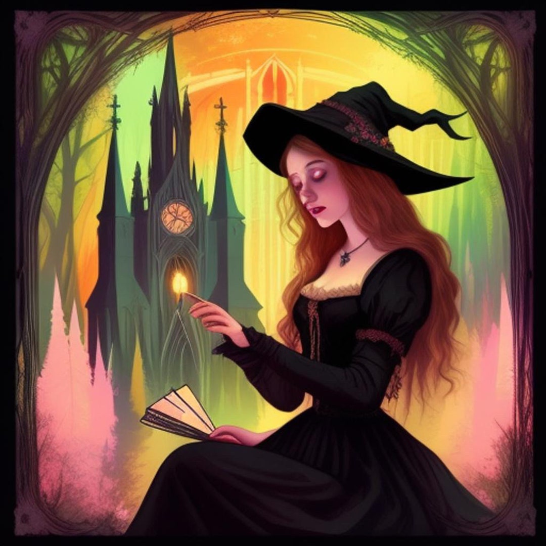 3 SPELL CASTER WITCH Clip Art Print Etsy