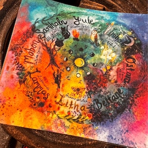 Wicca-kaartprint, Pegan-kaartset cadeau, heksenset voor BOS journaling Girlmoire