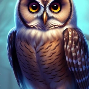 Mystical OWL witch Art print, digital art print from my witchy art