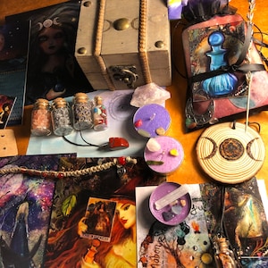 40pc Triple MOON ALTAR Box WItch SET -  witch trunk - traveling altar - baby witch set - witch gift