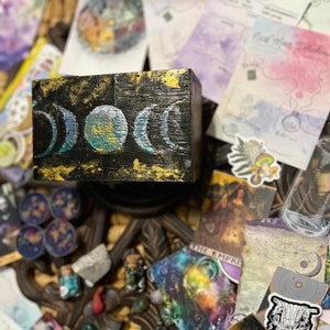 60pc witch box, blue hold black witch altar