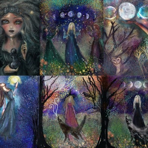 50pc Massive Art prints and ephemera paper from my Mystical witch Art print, WITCH journaling, witchy BOS, WITCH diary