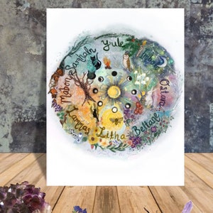 AÑO digital de la carta lunar impresa en arte WHEEL - Venta wiccan del Black Friday