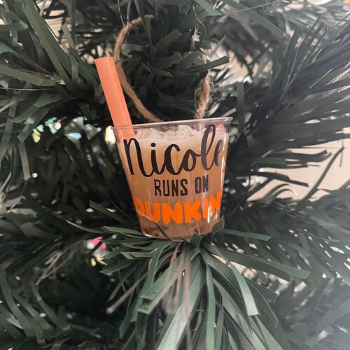 Dunkin Ice Coffee Latte Cup Ornament 2022 Etsy