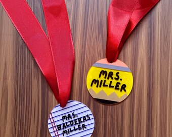 Teacher Christmas Ornament | Personalized Pencil or Notebook Design Teacher Appreciation Gift