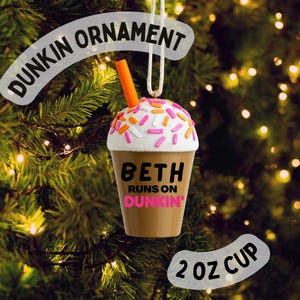 Personalized Dunkin' Donuts Ornament | Custom Christmas Decoration & Coffee Lover Gift