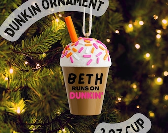 Personalized Dunkin' Donuts Ornament | Custom Christmas Decoration & Coffee Lover Gift