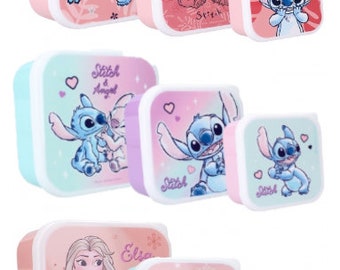 Lilo & Stitch oder Frozen 3er Set Brotbox Brotdose Lunchbox Snackbox Kindergarten Schule Picknick