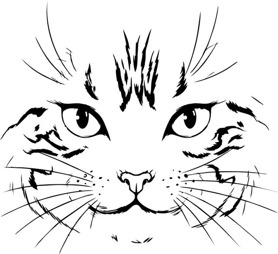 Cat face svg jpg pdf dxf eps png files | Etsy