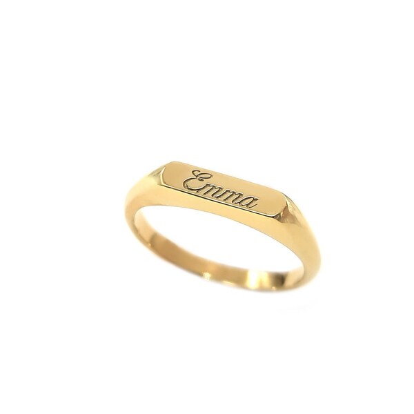 Dainty signet ring made of solid gold, Personalised ring with any engraving, Pinky finger ring, Monogramm jewel, Anniversary gift  RN391